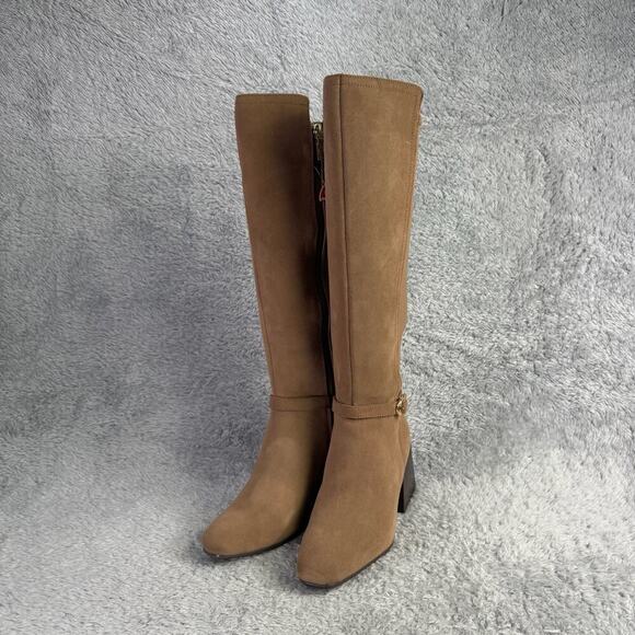 Blondo Twyla Tall Suede Boots Women's Size 10 Tan Taupe Riding Boots High Heel - Picture 6 of 13